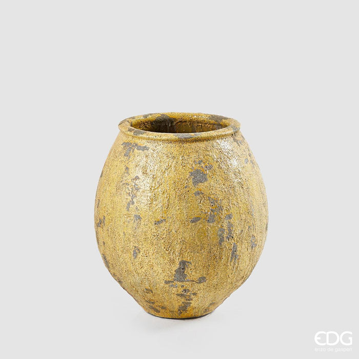 EDG Enzo De Gasperi Vaso Bombato Anfora effetto Anticato H51 D46 cm