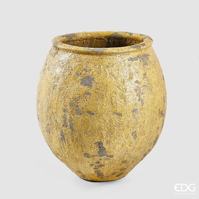 EDG Enzo De Gasperi Vaso Bombato Anfora effetto Anticato H70 D64 cm