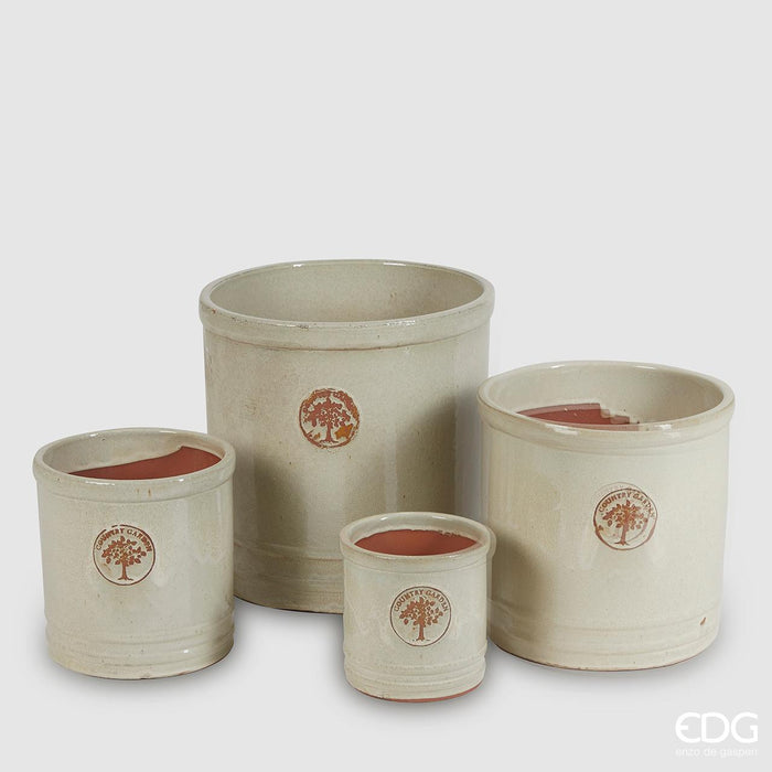 EDG Enzo De Gasperi Set 4 Vasi Glaze Cilindro in Ceramica