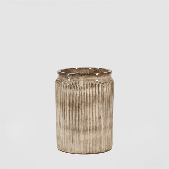 EDG Enzo De Gasperi Vaso Glaze Rotondo H40 cm Sabbia