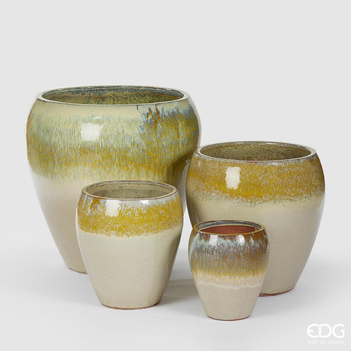EDG Enzo De Gasperi Vaso Glaze Bombato in Ceramica Gigante H68 D68 cm