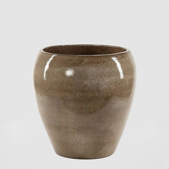 EDG Enzo De Gasperi Vaso Glaze Bombato H52 cm Sabbia
