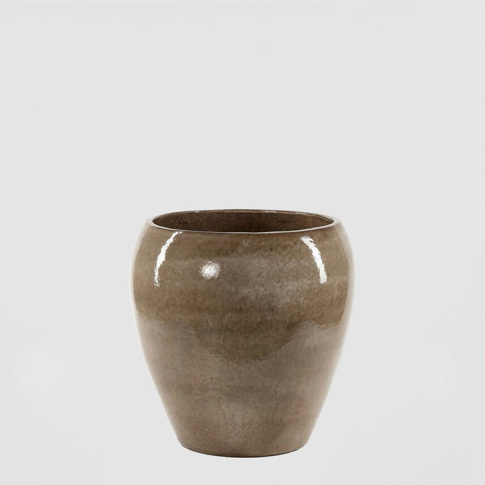 EDG Enzo De Gasperi Vaso Glaze Bombato H42 cm Sabbia