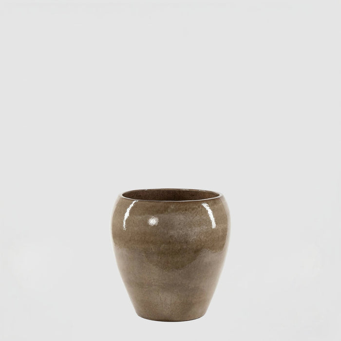 EDG Enzo De Gasperi Vaso Glaze Bombato H32 cm Sabbia
