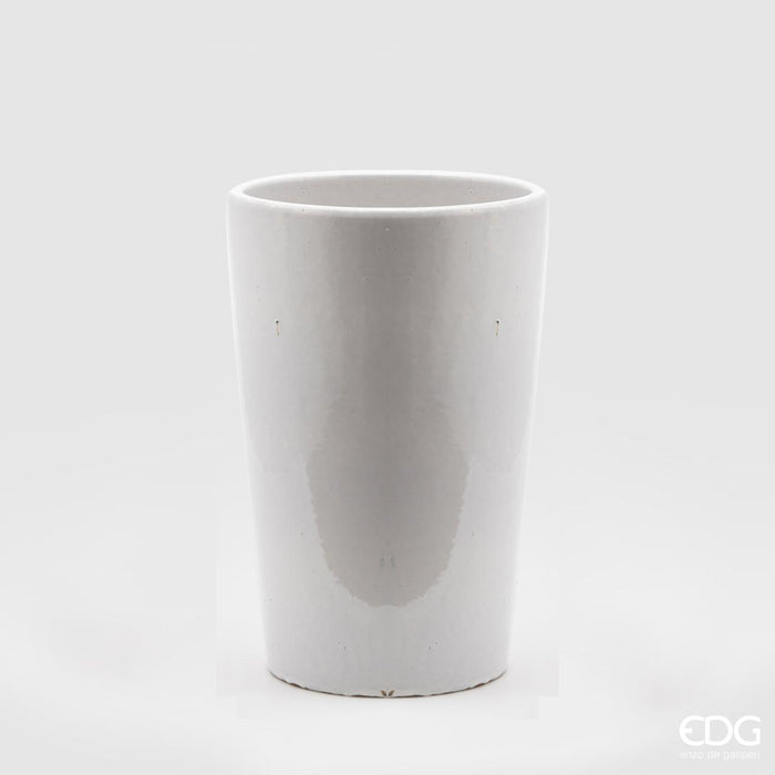 EDG Enzo De Gasperi Vaso Glaze in Ceramica H42 D27 cm Bianco