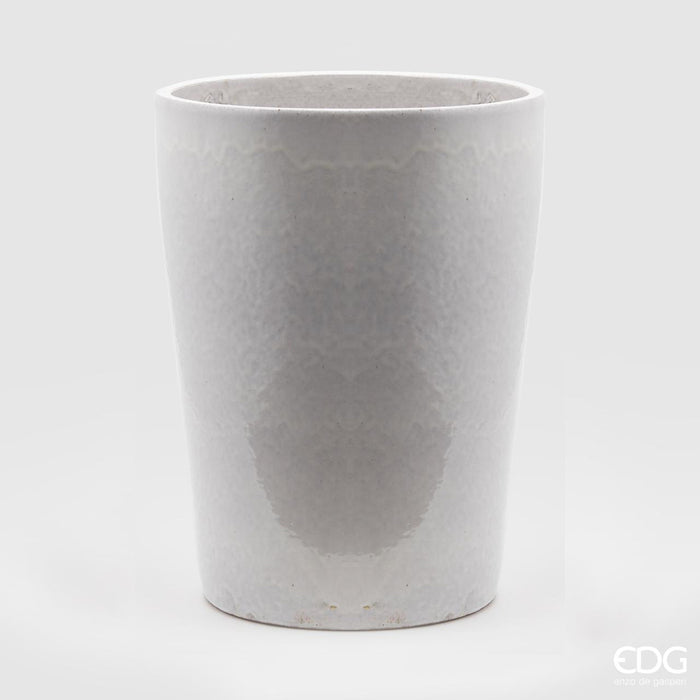 EDG Enzo De Gasperi Vaso Glaze in Ceramica H49 D36 cm Bianco