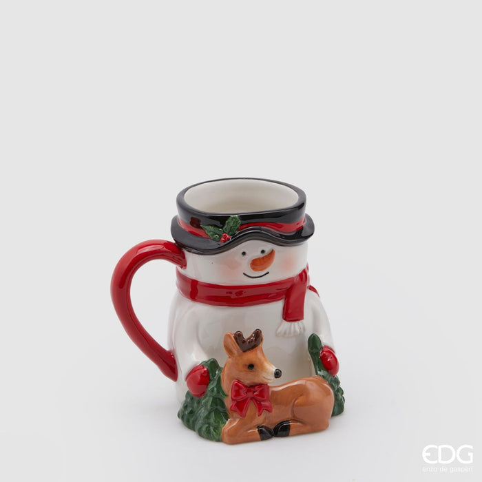 EDG Enzo De Gasperi Tazza Natalizia pupazzo di Neve H13 cm