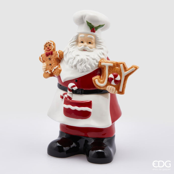 EDG Enzo De Gasperi Contenitore Babbo Natale Cuoco H28 cm