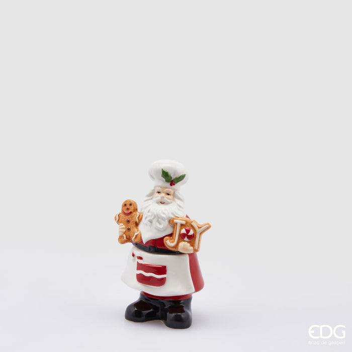 EDG Enzo De Gasperi Contenitore Babbo Natale Cuoco H15 cm