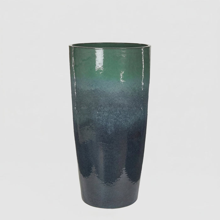 EDG Enzo De Gasperi Vaso Glaze Rotondo H80 cm Verde Petrolio