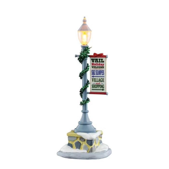 LEMAX Lampione natalizio luce led "Vail Lamp Post" H11.5x4.5x4 cm
