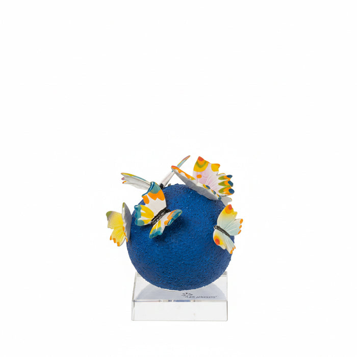 Sfera Prato Con Farfalle 7x7-Blu