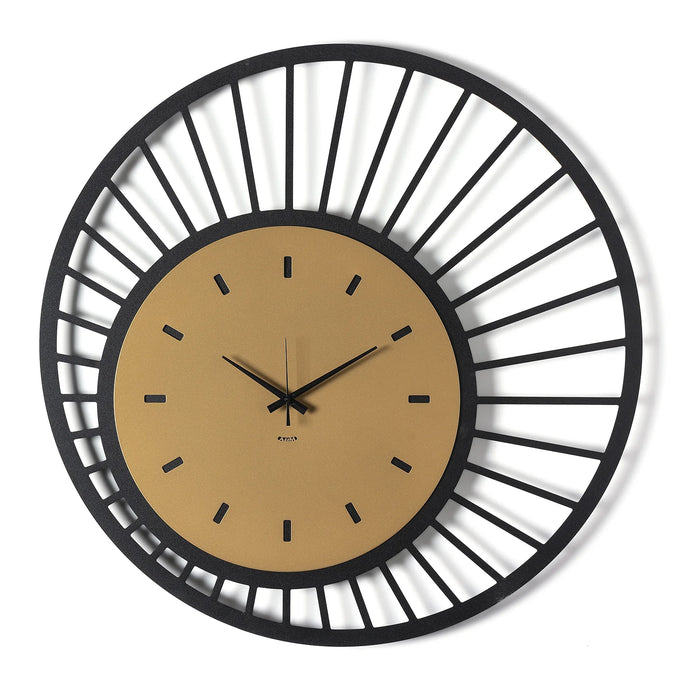 Orologio da parete di design Ray - Nero e Oro
