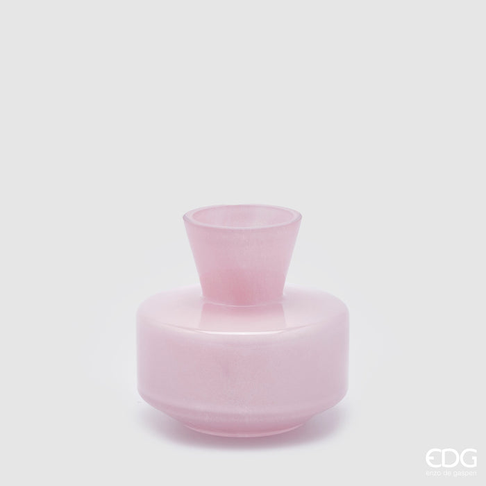 Bomboniera EDG Enzo De Gasperi Vaso Rotondo con Collo Lavanda H15 cm Rosa Chiaro