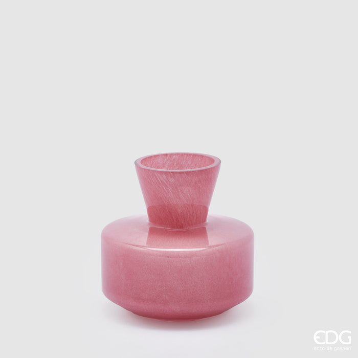 Bomboniera EDG Enzo De Gasperi Vaso Rotondo con Collo Lavanda H15 cm Rosa Antico