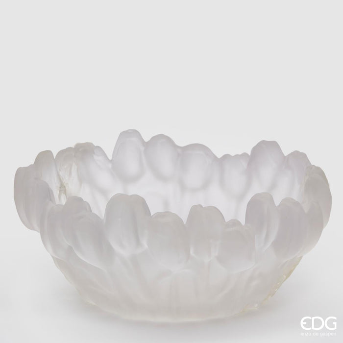 EDG Enzo De Gasperi Centrotavola Tulipani Vetro Satinato D30 H12 cm