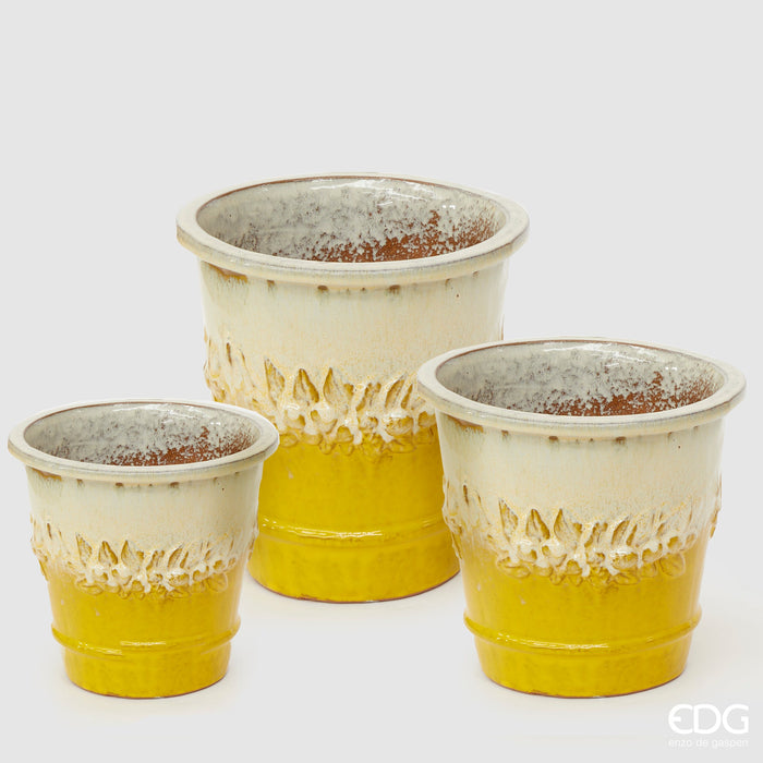 EDG Enzo De Gasperi Vaso Glaze Atlas Limoni Svasato H29 D31 cm
