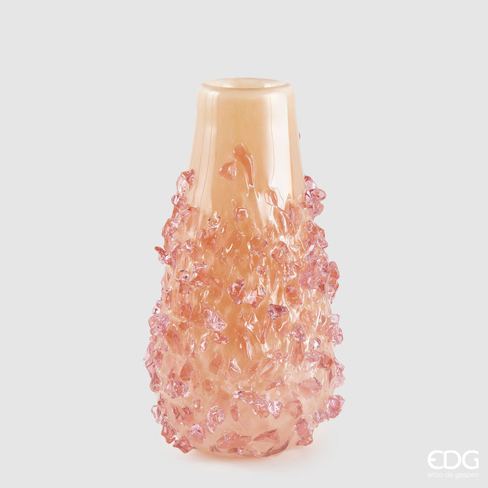 Vaso Gemme Bottiglia H40 cm Rosa Pesca