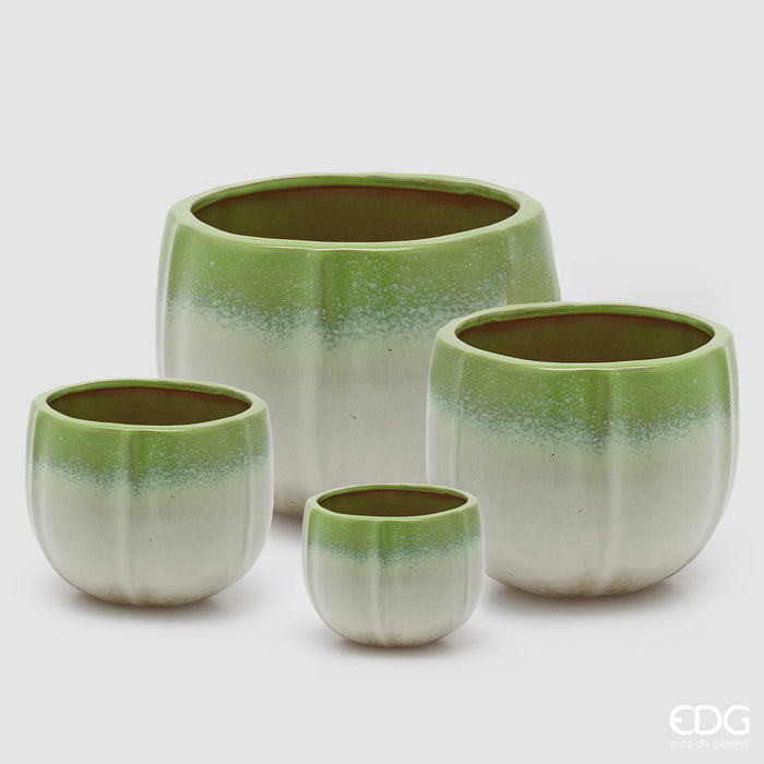 EDG Enzo De Gasperi Set 4 Vasi Atlas Spicchi Verde