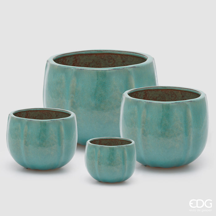 EDG Enzo De Gasperi Set 4 Vasi Atlas Spicchi Turchese