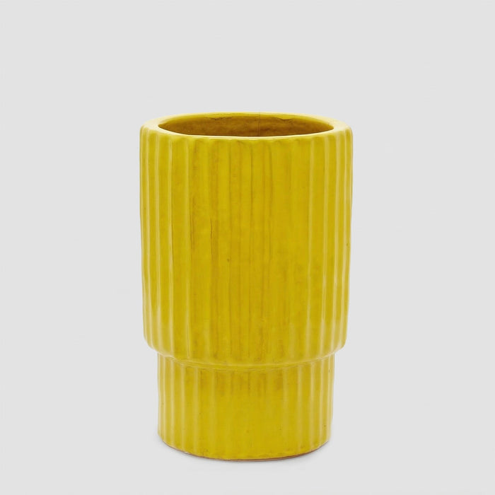 EDG Enzo De Gasperi Vaso Glaze Atlas Righe H44 cm Giallo