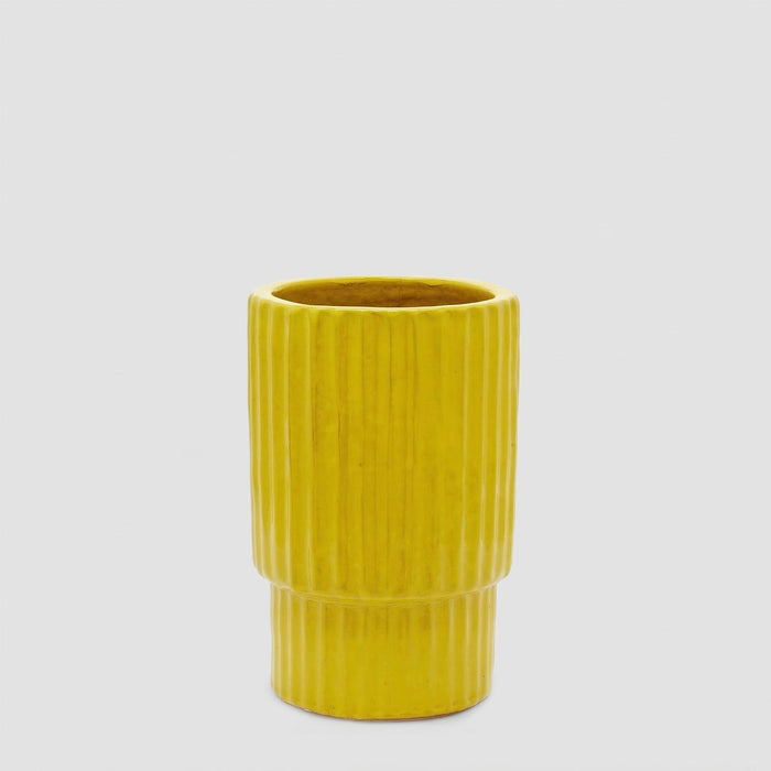 EDG Enzo De Gasperi Vaso Glaze Atlas Righe H37 cm Giallo