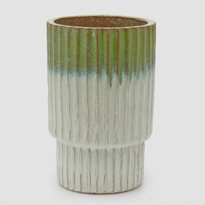 EDG Enzo De Gasperi Vaso Glaze Atlas Righe H68 cm Verde