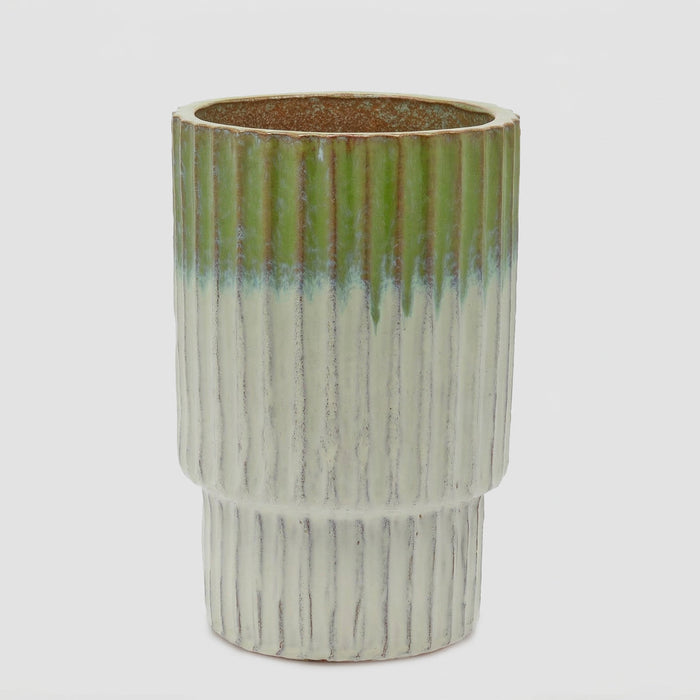 EDG Enzo De Gasperi Vaso Glaze Atlas Righe H56 cm Verde