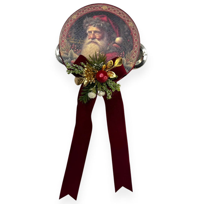 Tamburello Appendino 10 cm Babbo Natale
