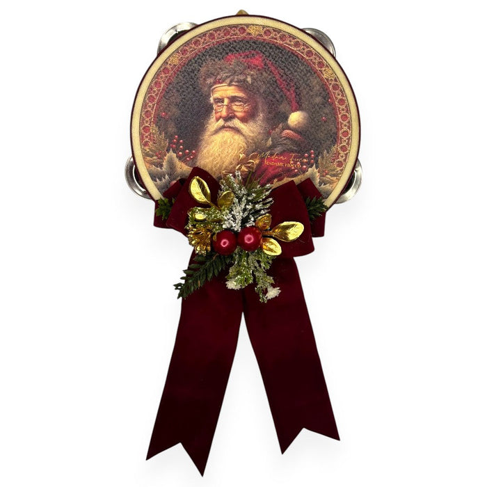 Tamburello Appendino  13 cm. Babbo Natale
