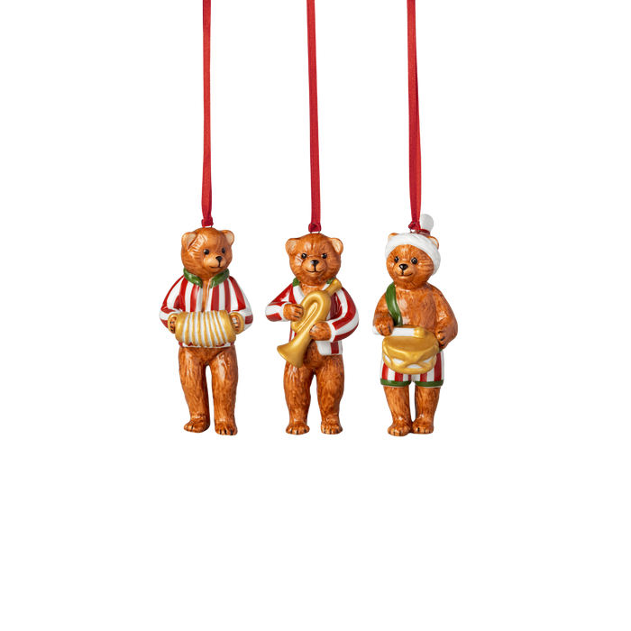 Villeroy & Boch Nostalgic Ornaments Set 3 Decorazioni Teddy in Porcellana
