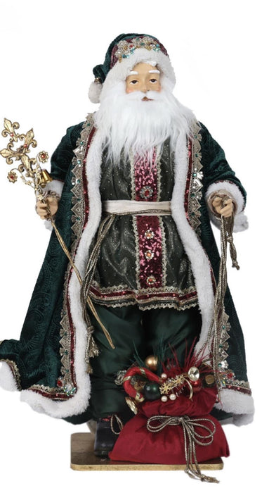 Babbo Natale verde Fiori di Lena H64 cm