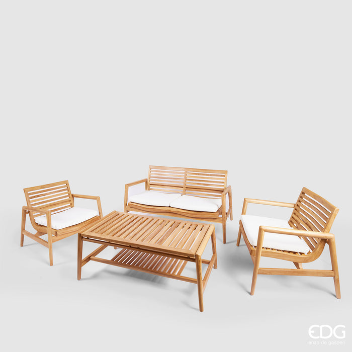 Salotto Imperiale Esterno da Giardino 4 Pezzi in Teak