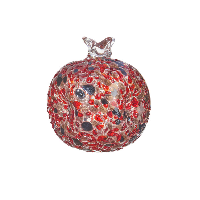 Set 4 pezzi melograno decorativo in vetro colorato