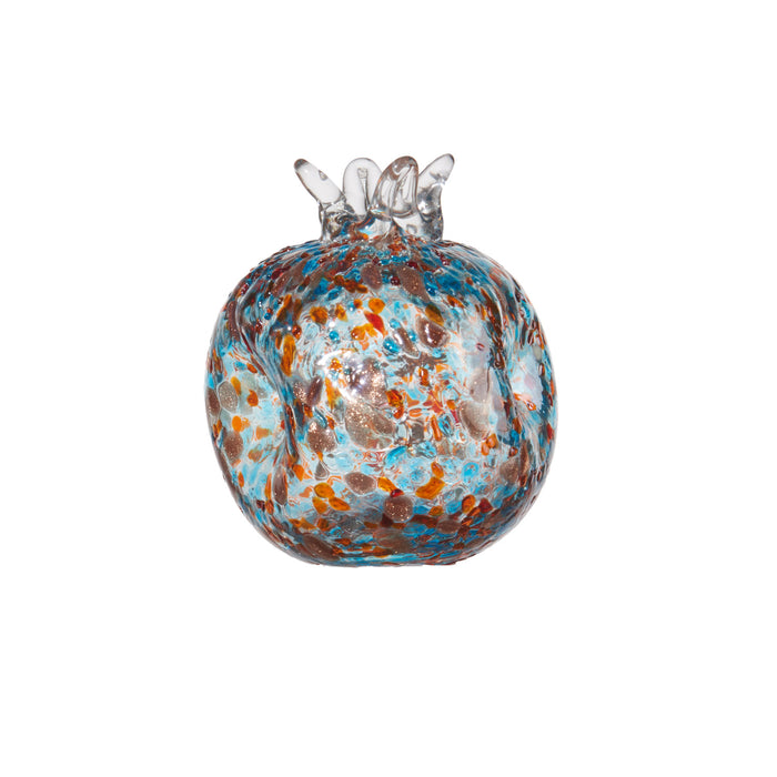 Set 4 pezzi melograno decorativo in vetro colorato