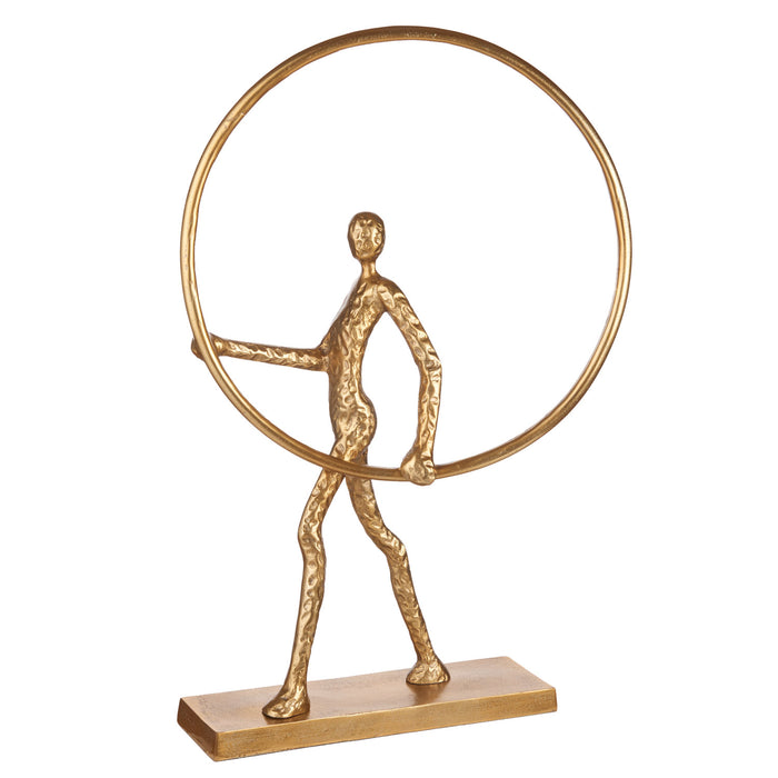 SCULTURA UOMO CON CERCHIO