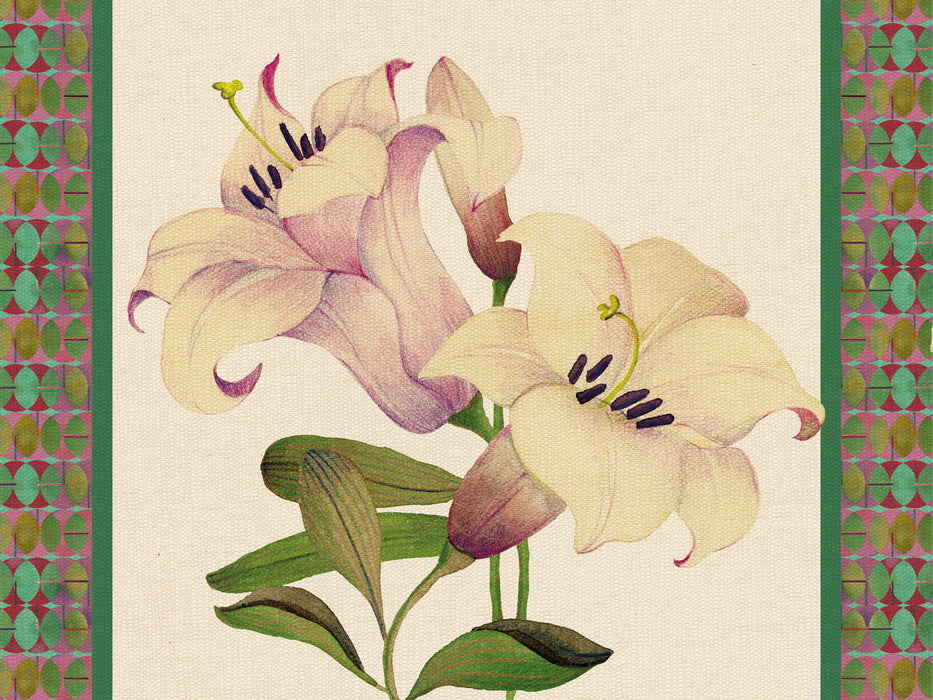 TOVAGLIETTA RIGIDA AVORIO 39x29,5 - GIGLIO ORIENTALE