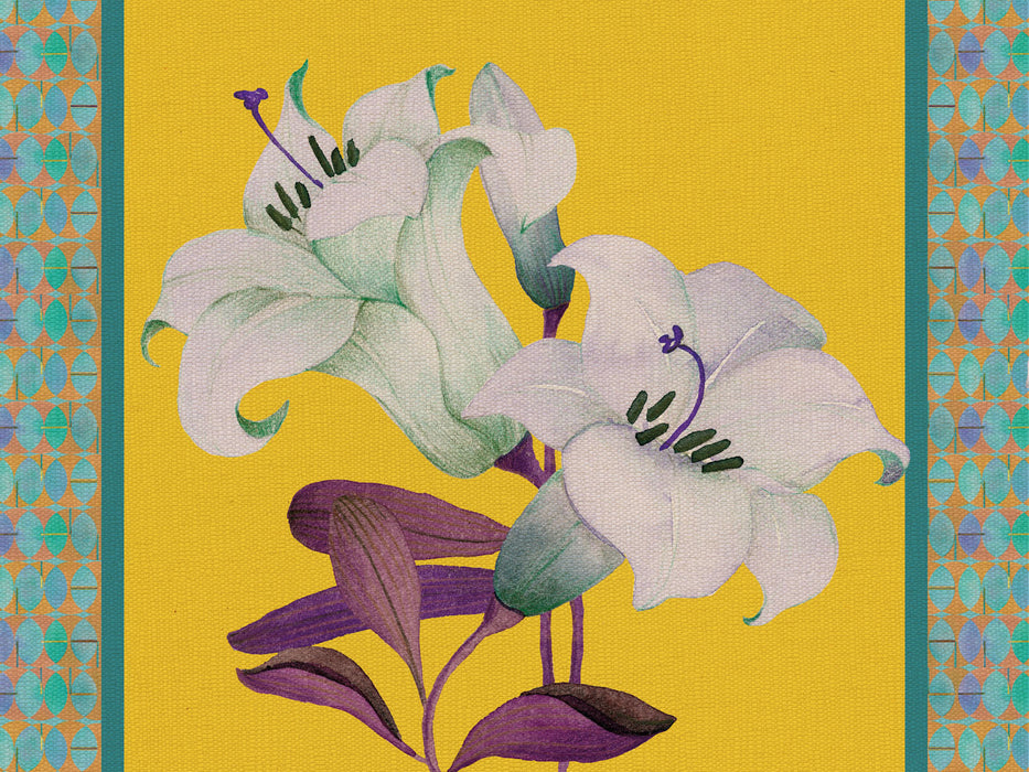 TOVAGLIETTA RIGIDA GIALLA 39x29,5 - GIGLIO ORIENTALE