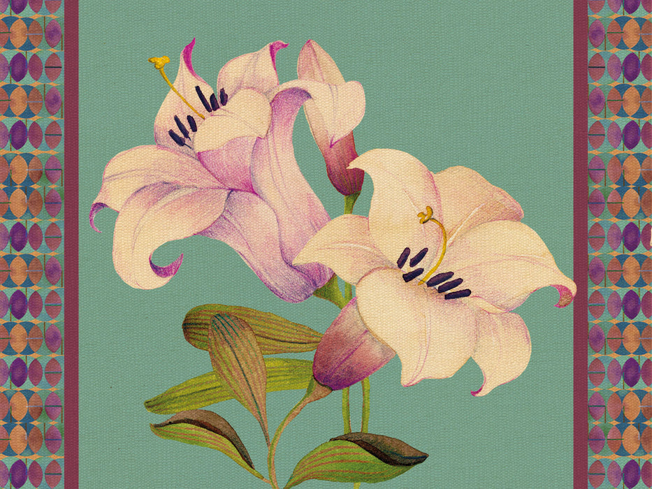 TOVAGLIETTA RIGIDA OTTANIO 39x29,5 - GIGLIO ORIENTALE