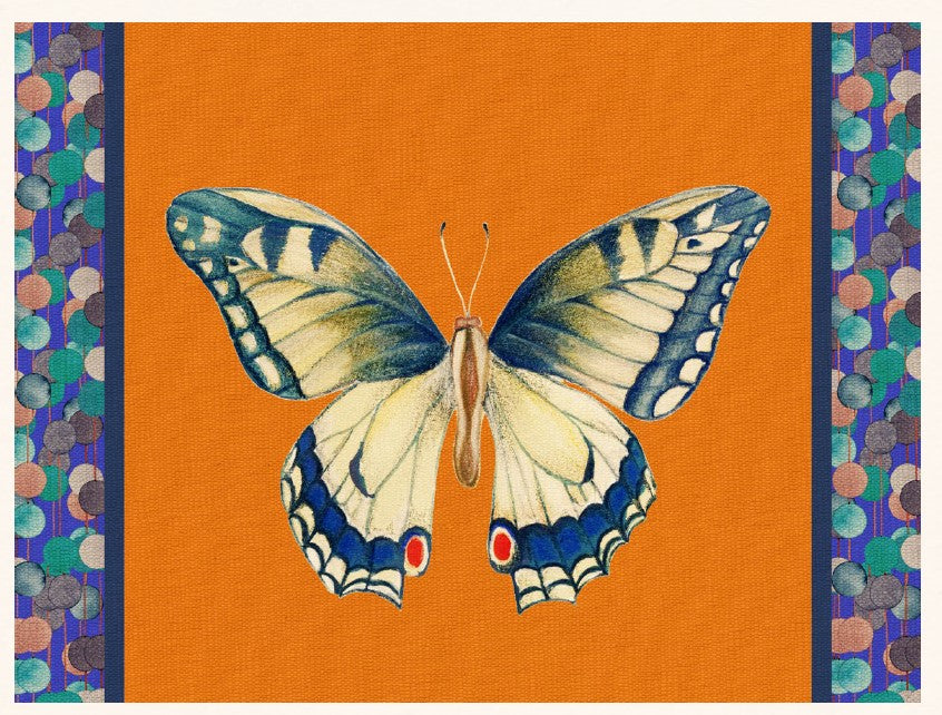 TOVAGLIETTA RIGIDA ARANCIONE 39x29,5 -FARFALLA MACAONE