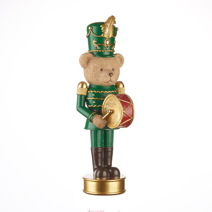L'Oca Nera Teddy Bear Orchestra Decorazione Orsetto con Tamburo H36 cm