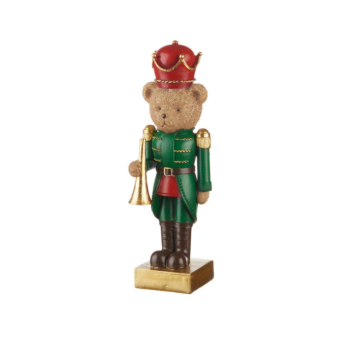 L'Oca Nera Teddy Bear Orchestra Decorazione Orsetto con Tromba H24,5 cm