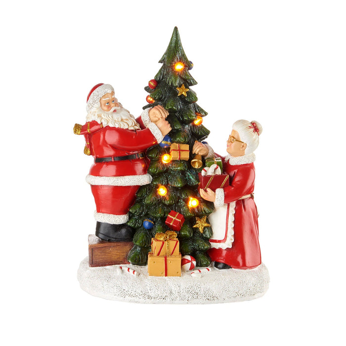 L'Oca Nera A Casa di Babbo Natale con Albero e Led H30 cm