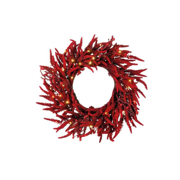 L'Oca Nera Ghirlanda Rosso Incanto con 40 Led D70 cm Rossa