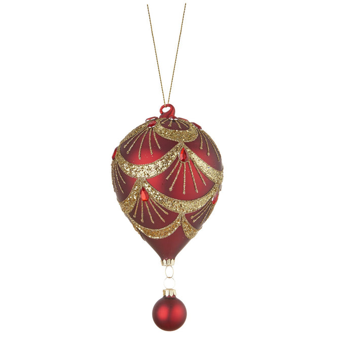 L'Oca Nera Decorazione per Albero di Natale Mongolfiera Rossa