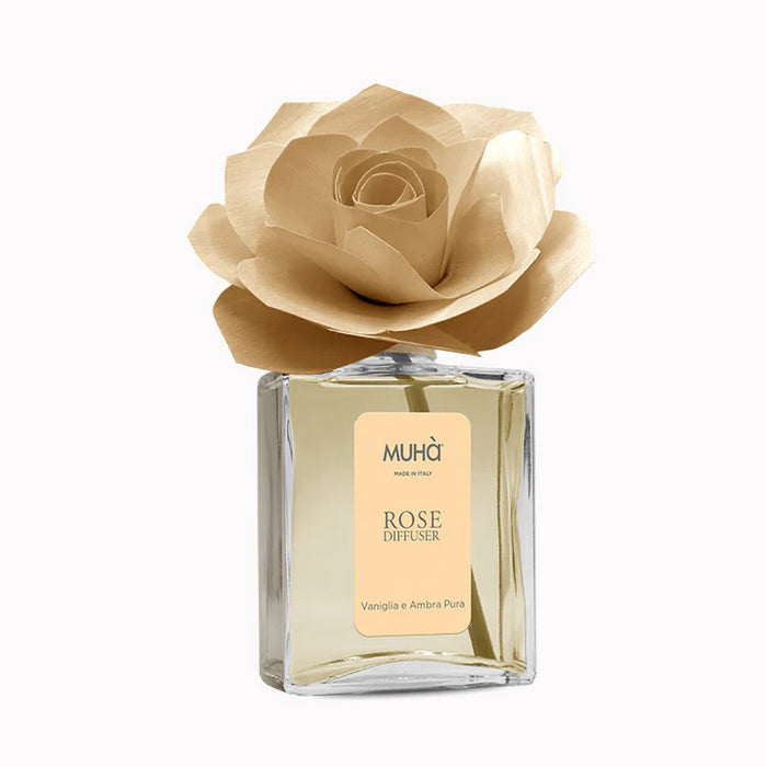 Rosa 200ml Profumatore D'Ambiente Diffusore Vaniglia e Ambra Pura