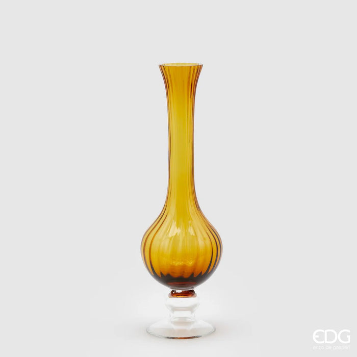 EDG Enzo De Gasperi Vaso Collolungo Righe H40 cm Ambra