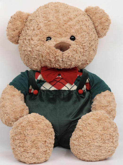 Teddy orsetto in peluche con vestito H-90 cm verde inglese