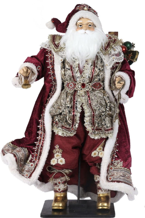 Babbo Natale Burgundy Fiori di Lena H64 cm
