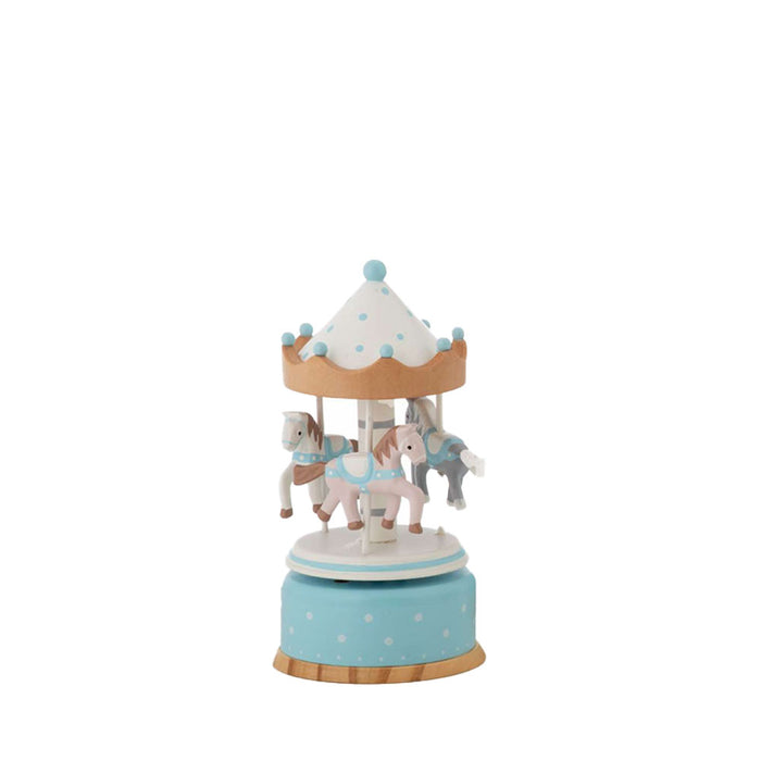 Carillon Giostra Wood Legno H.17-Azzurro